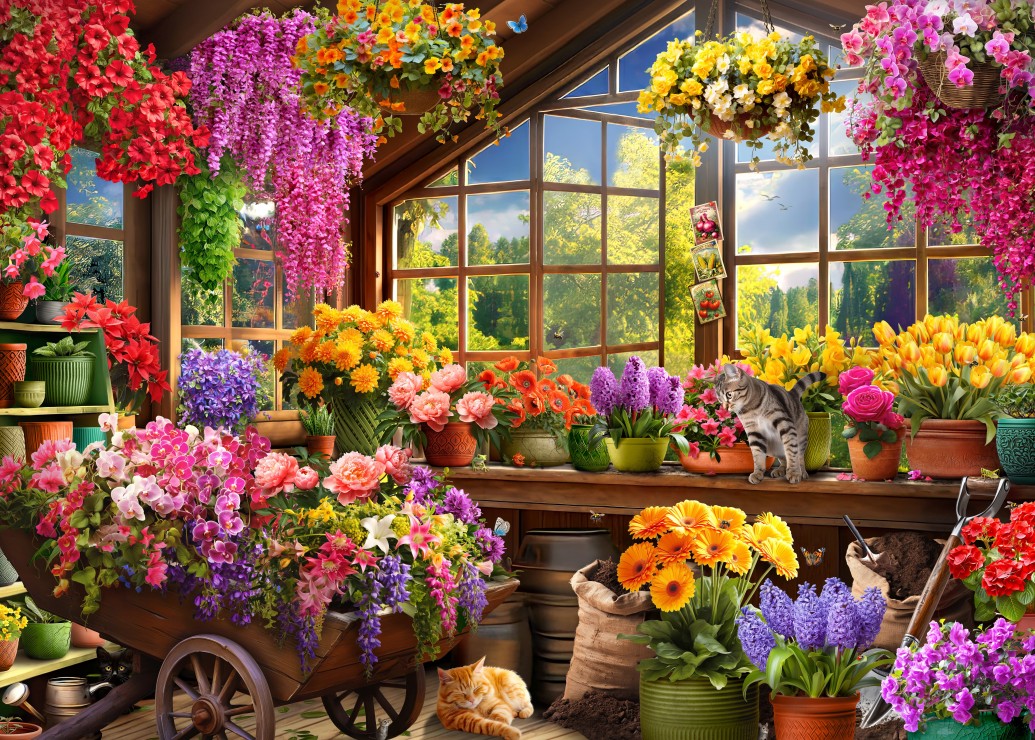 Potting Shed – Bluebird Puslespil med 500 Brikker