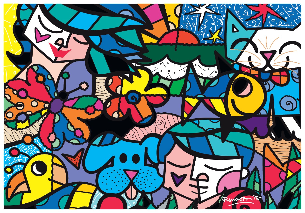 Britto Garden – Bluebird Puslespil 1000 Brikker