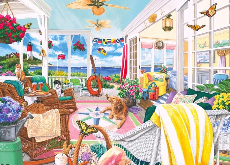 Summer Porch – Bluebird Puslespil med 500 Brikker