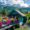 View of Lake Annecy – Bluebird Puslespil med 500 Brikker