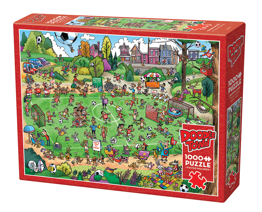Alternative view of DoodleTown: Offside Antics Puslespil 1000 Brikker