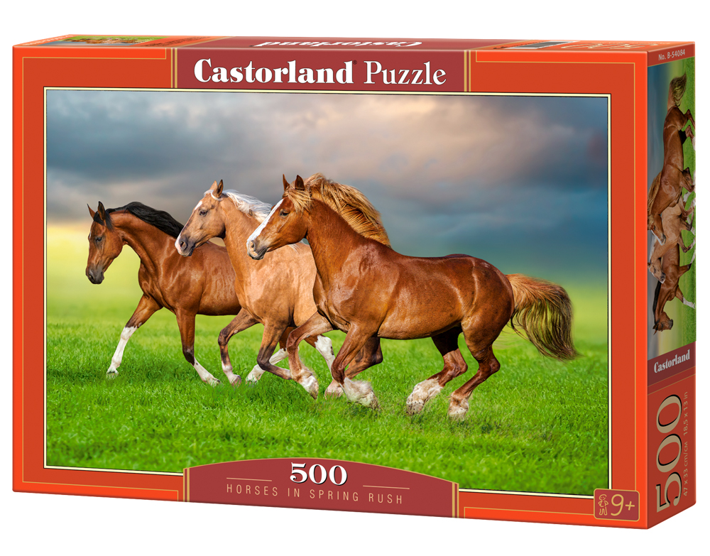 Alternative view of Horses in Spring Rush Puslespil 500 Brikker
