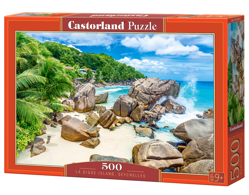 Alternative view of La Digue Island, Seychelles Puslespil 500 Brikker