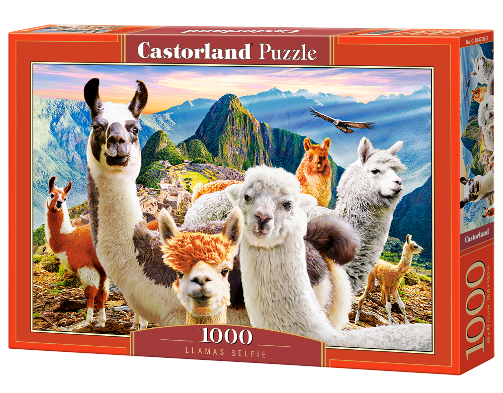 Alternative view of Llamas Selfie Puslespil 1000 Brikker