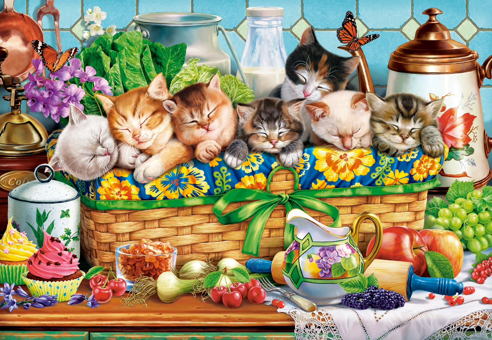 Napping Kittens – Castorland Puslespil med 1000 Brikker