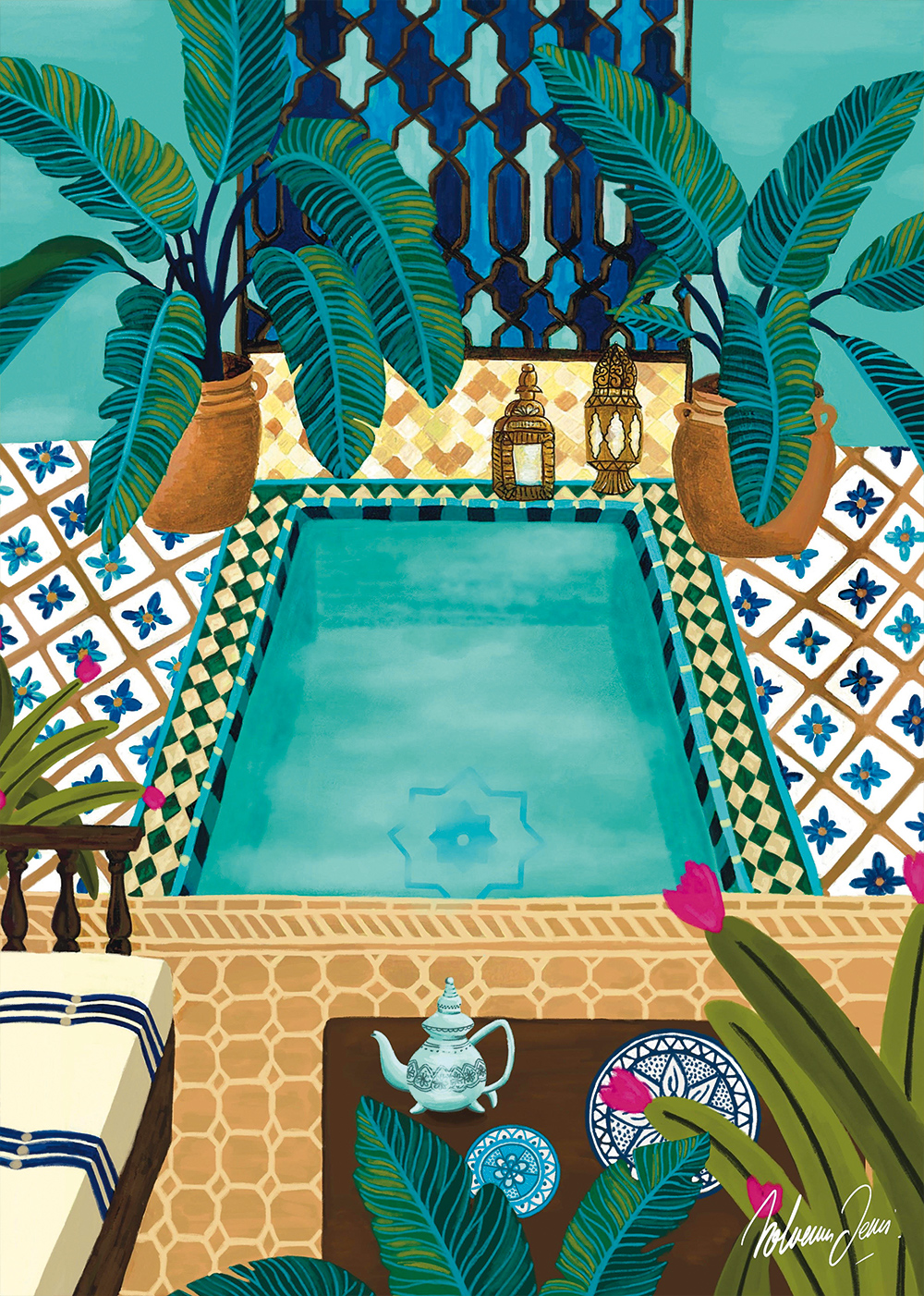 Blue Riad – Pieces & Peace Puslespil 1000 Brikker