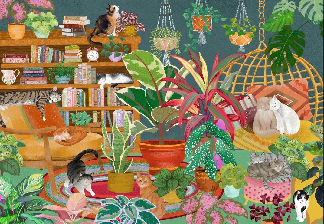 Boho Cats – Pieces & Peace Puslespil 1000 Brikker