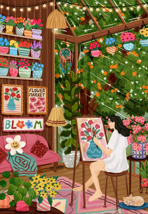 Cozy Cottage – Pieces & Peace Puslespil 1000 Brikker