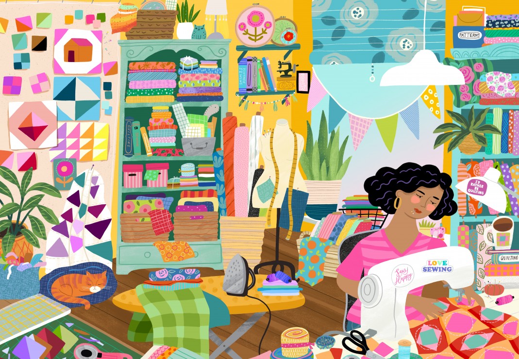 My Happy Place Is in the Sewing Room – Puslespil 1000 Brikker
