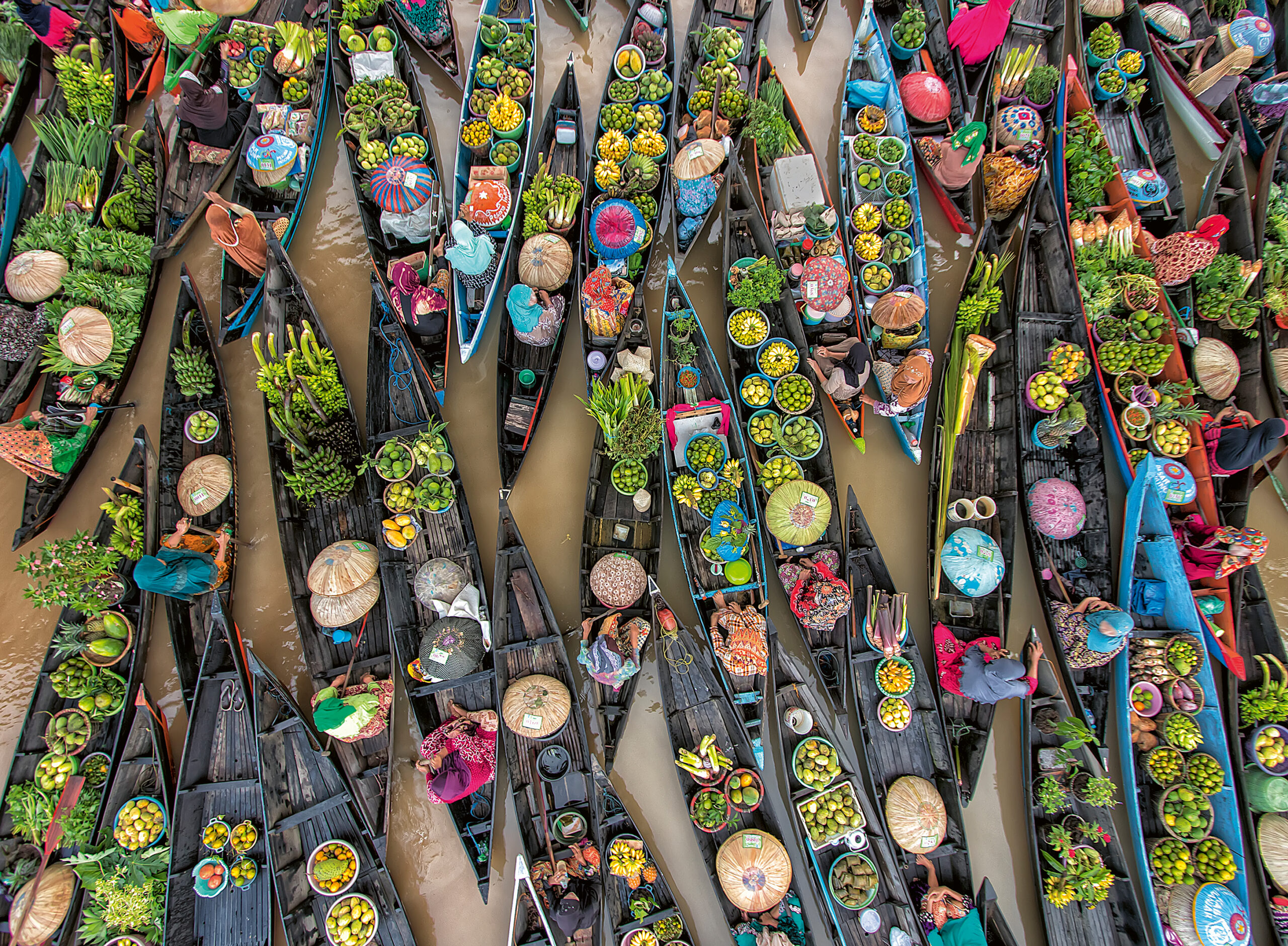 Floating Market Indonesia – Ravensburger Puslespil med 500 Brikker