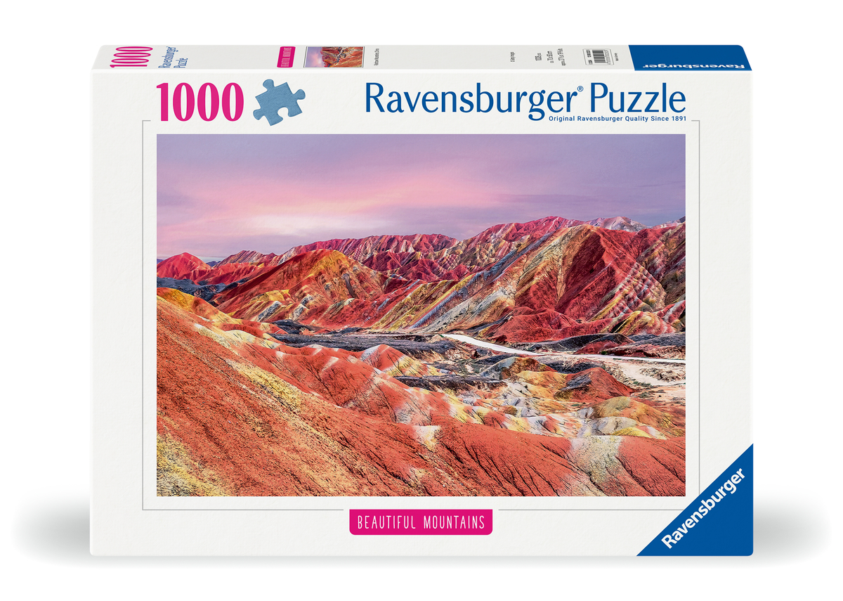 Alternative view of Rainbow Mountains, China Puslespil 1000 Brikker