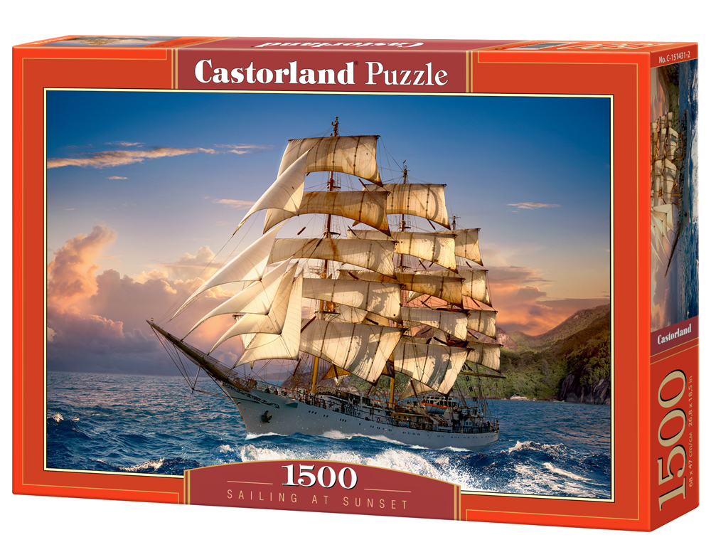 Alternative view of Sailing At Sunset Puslespil 1500 Brikker