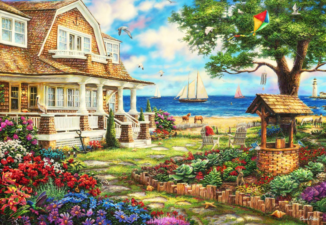Sea Garden Cottage – Grafika Puslespil 1000 Brikker