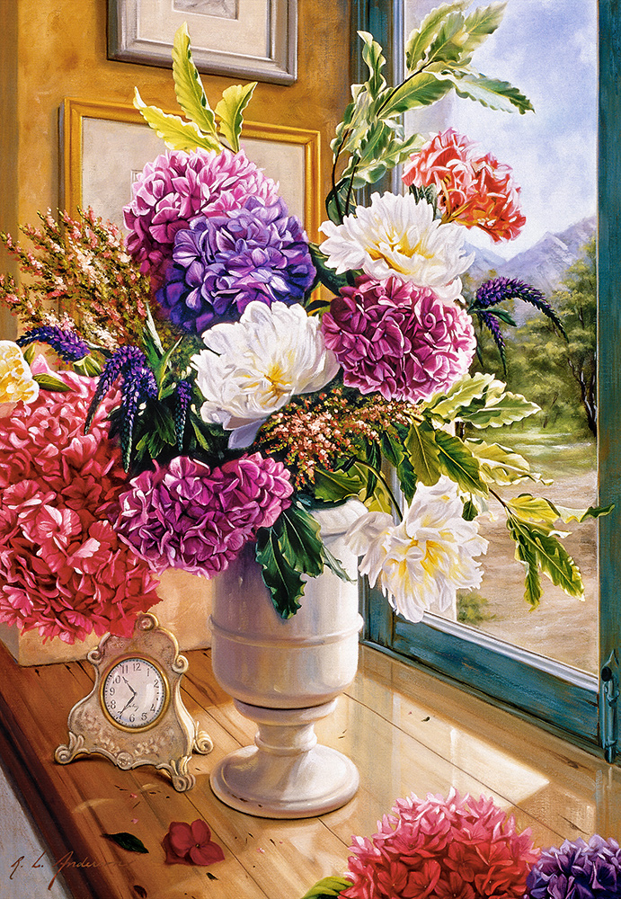 Still Life with Hydrangeas – Castorland Puslespil 1000 Brikker