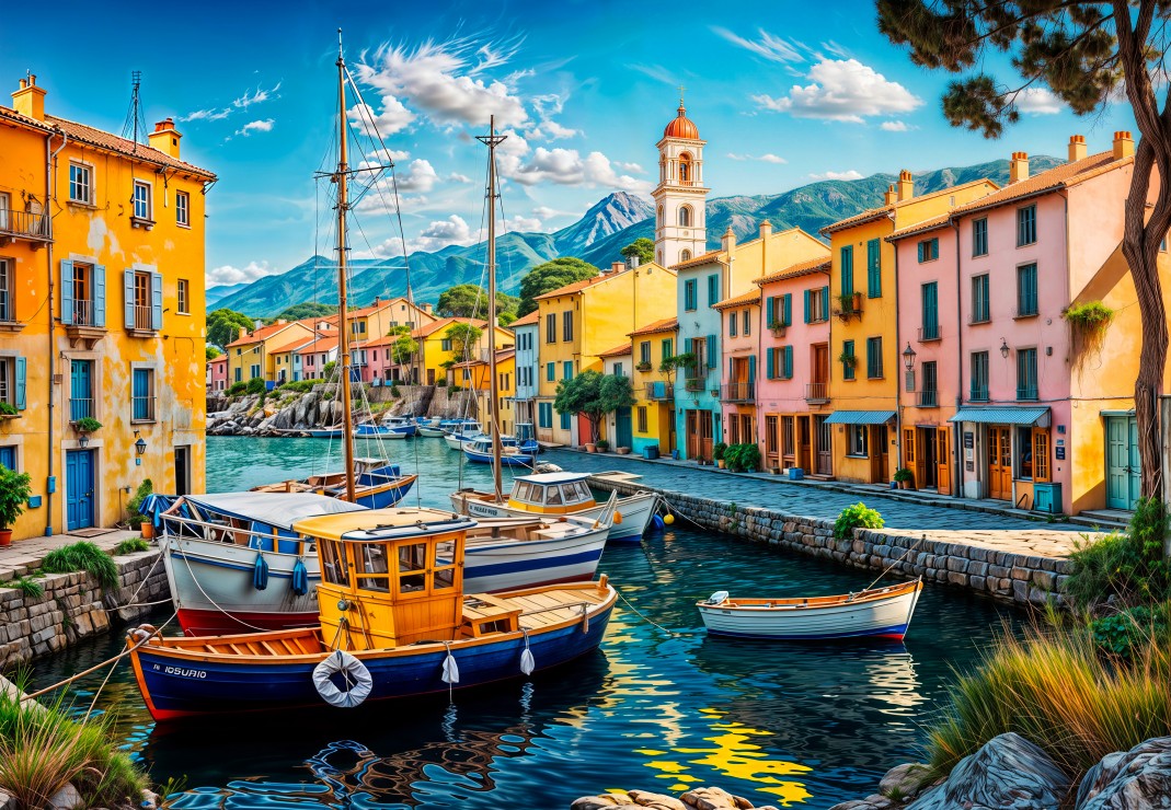 The Fishing Village – Grafika Puslespil 1000 Brikker