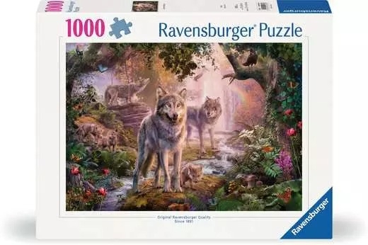 Alternative view of Wolf Family In Summer Puslespil 1000 Brikker