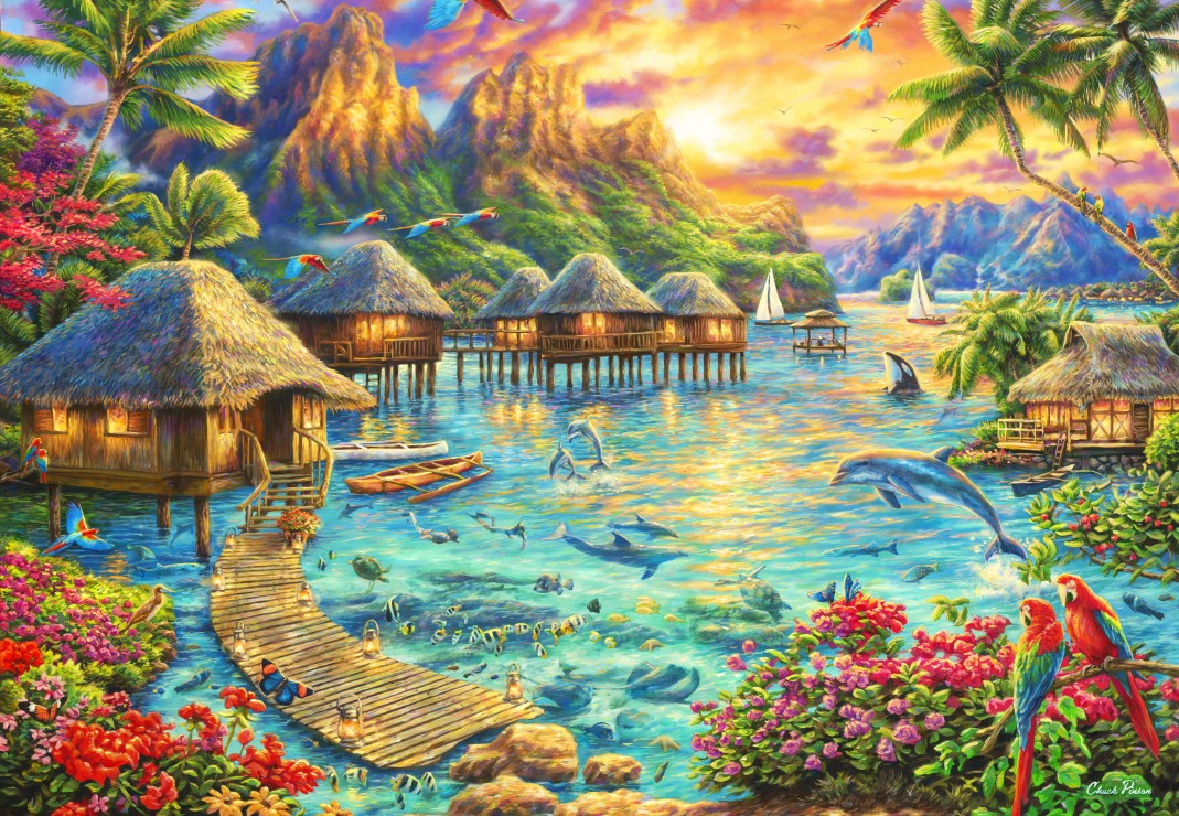 Tropical Oasis – Grafika Puslespil 1000 Brikker