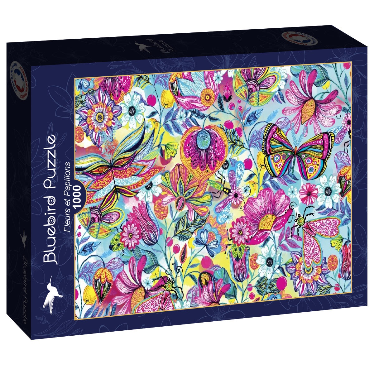 Alternative view of Fleurs et Papillons Puslespil 1000 Brikker
