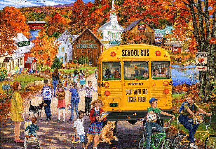 The School Bus – Bluebird Puslespil 1000 Brikker