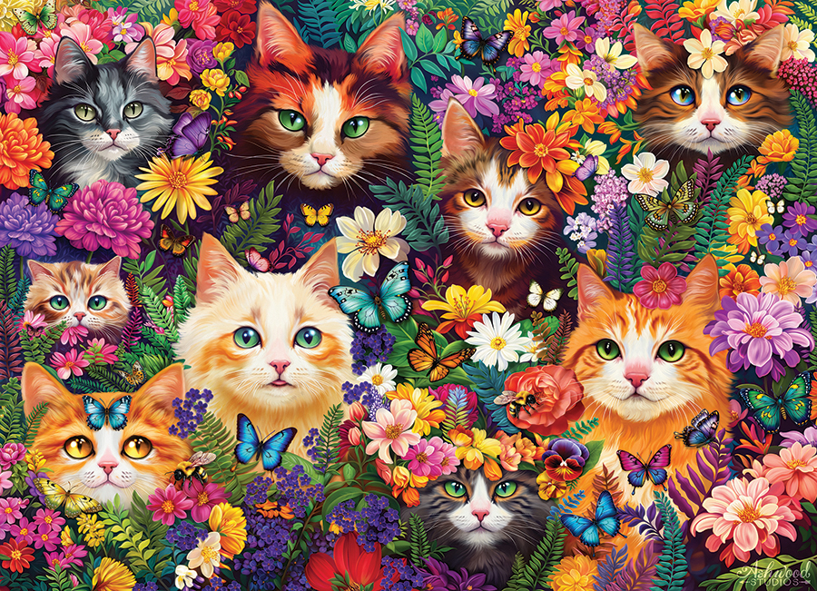 Blooming Whiskers – Cobble Hill Puslespil 1000 Brikker