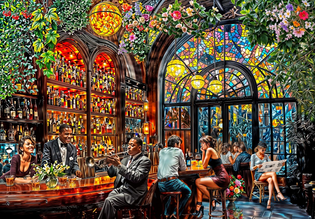 Jazzy Atmosphere – Grafika Puslespil 1000 Brikker